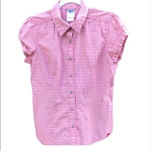 The North Face Plaid Button Down Sleeveless Shirt Size M
